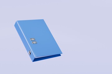 Fototapete - 3d file folder with paper business icon. minimal binder file folder document icon. office equipment 