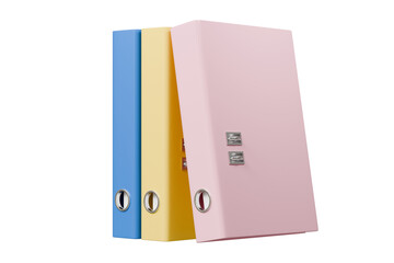 Fototapete - 3d file folder with paper business icon. minimal binder file folder document icon. office equipment 