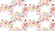© NeuralNiche - Hand painted watercolor wreath seamless pattern featuring summer flowers ideal for media designs fashion applications and wedding invitations