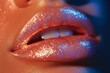© Maelgoa - A mouth with a shimmering gloss in a close-up shot, light reflecting off the glossy surface 4