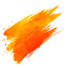 orange watercolor brush stroke transparent png highlighted by white, flat design, png