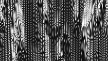 Poster - point wave vertical threads texture. abstract dot background. technological cyberspace background.