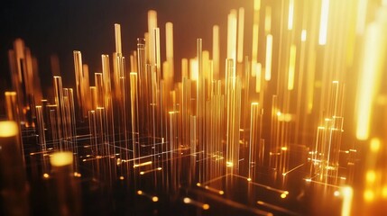 Poster - Abstract Golden Light Illumination in a Digital Space