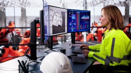 Leinwandbilder - Industry Engineer Using Desktop PC Computer