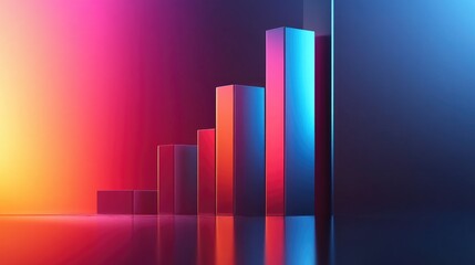 Poster - Colorful Abstract Bar Graph on Modern Background