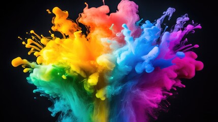 Poster - Colorful Abstract Splash of Liquid Pigments