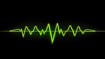 Poster - Green Sound Wave Illustration on Black Background