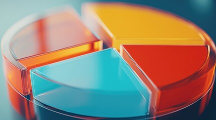 Poster - Colorful Transparent Pie Chart on a Smooth Surface