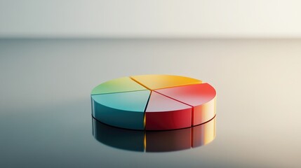Poster - Colorful Pie Chart Displayed on Glossy Surface