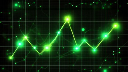 Poster - Green Data Visualization with Chart and Grid Background