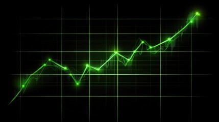 Aufkleber - Green Stock Market Chart with Rising Trend Lines