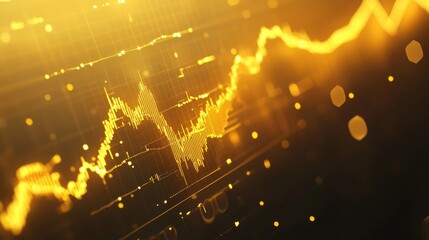 Poster - Golden Financial Growth Chart Visualization