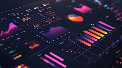 Poster - Colorful Data Visualization Dashboard Display