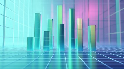 Poster - Abstract Data Visualization with Neon Colors