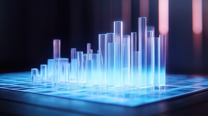 Poster - Futuristic Data Visualization with 3D Bar Chart