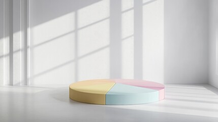 Poster - Colorful pie chart on minimalist background