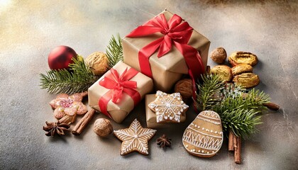 Wall Mural - christmas cookies and christmas decorations