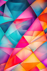 Fototapete - Vertical Colorful Geometric Spectrum Pattern - Vibrant Abstract Shapes.