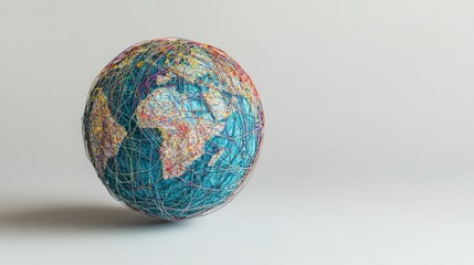 Poster - Globe with digital connections, symbolizing global business potential, light background, copy space