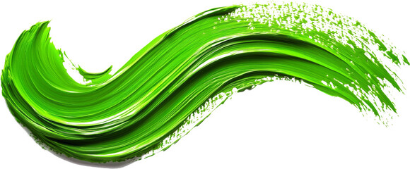 Fototapete - Green paint brush stroke on a transparent background