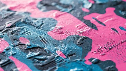 Poster - Colorful abstract texture featuring vibrant pink and dark blue patterns on a canvas surface