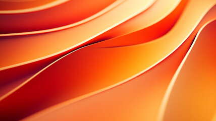 Poster - Soft orange waves create a dynamic abstract pattern with fluid shapes and gentle curves