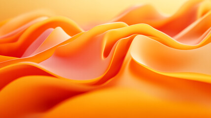 Poster - Abstract orange waves create a vibrant and fluid surface in a soft and warm light