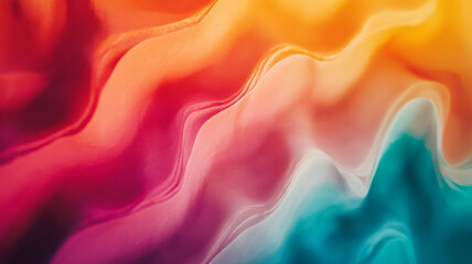 Poster - Vibrant abstract waves on a gradient background showcasing an array of warm and cool colors