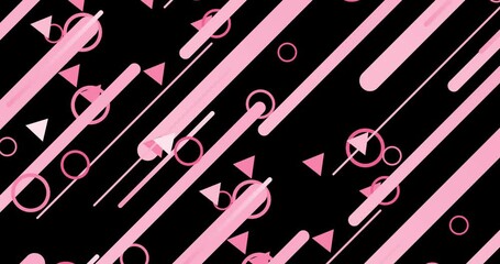 Wall Mural - geometric shape abstract loop animation. infinity motion graphic shapes loop animation on black back