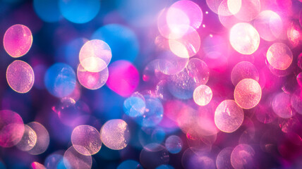 Poster - Colorful bokeh lights creating a dreamy atmosphere during a festive celebration at night