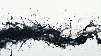 Poster - High-speed shot of water splash, suspended droplets on white backdrop, conveying dynamic fluid motion