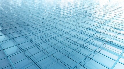 Poster - Modern Blue Grid Pattern on White Background
