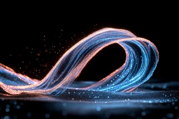 Poster - A vivid display of swirling light flows dynamically across the scene, illustrating motion and energy with bright, electrifying colors and spark-like effects.