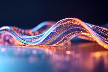 Poster - An abstract digital art piece showcasing dynamic twists of vibrant colors and shimmering lights, creating a sense of energy, motion, and modern creativity.