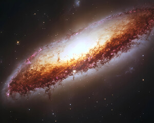 Wall Mural - Starburst Galaxy with Intense Regions of Color: Stunning Cosmic Display