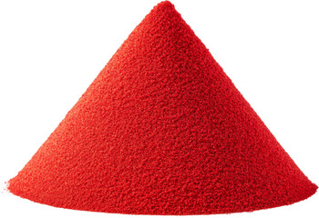 Poster - Red sand pile on transparent background, minimalistic composition. Color and texture concept