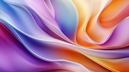 Poster - Colorful Waves of Silk Fabric in Soft Tones