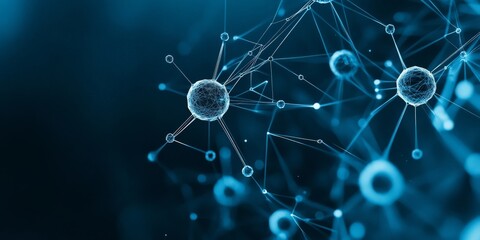 Poster - this abstract visual of a neural network symbolizes the interconnectivity of modern technology, refl