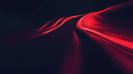 Poster - Abstract Red Light Stream in Dark Background