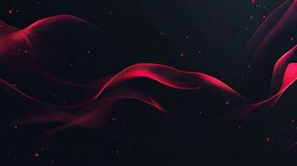 Fototapete - Abstract Red Waves on Dark Background