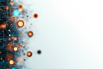 Poster - This abstract image illustrates intricate network structures and connections, symbolizing complex digital communication channels and technological integration.