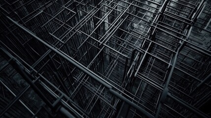 Poster - Abstract Industrial Structure with Metal Framework