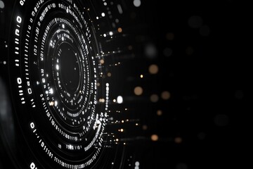 Poster - A captivating abstract digital artwork displaying a circular array of lights and data, symbolizing a modern technological and futuristic design concept.
