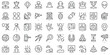 © Pixset Pro - Set of thin line ufo and aliens Icons. Vector illustration