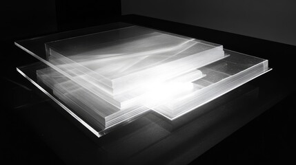 Poster - Abstract Glass Sheets with Light Reflections