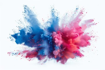 Aufkleber - Colorful Powder Explosion on White Background Abstract Dust and Paint Holi Splash Flour Burst