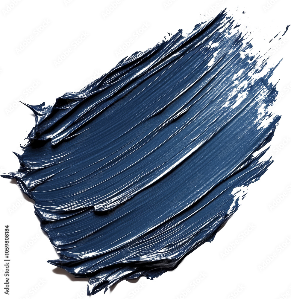 Blue paint brush stroke isolated on transparent background Stock ...