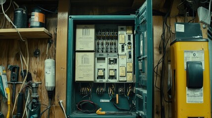 Poster - Electrical Control Panel in Workshop Setting