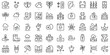 © Pixset Pro - Set of thin line monsoon Icons. Vector illustration