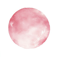 Poster - Abstract pink circle on transparent background, watercolor art. Minimalist design concept